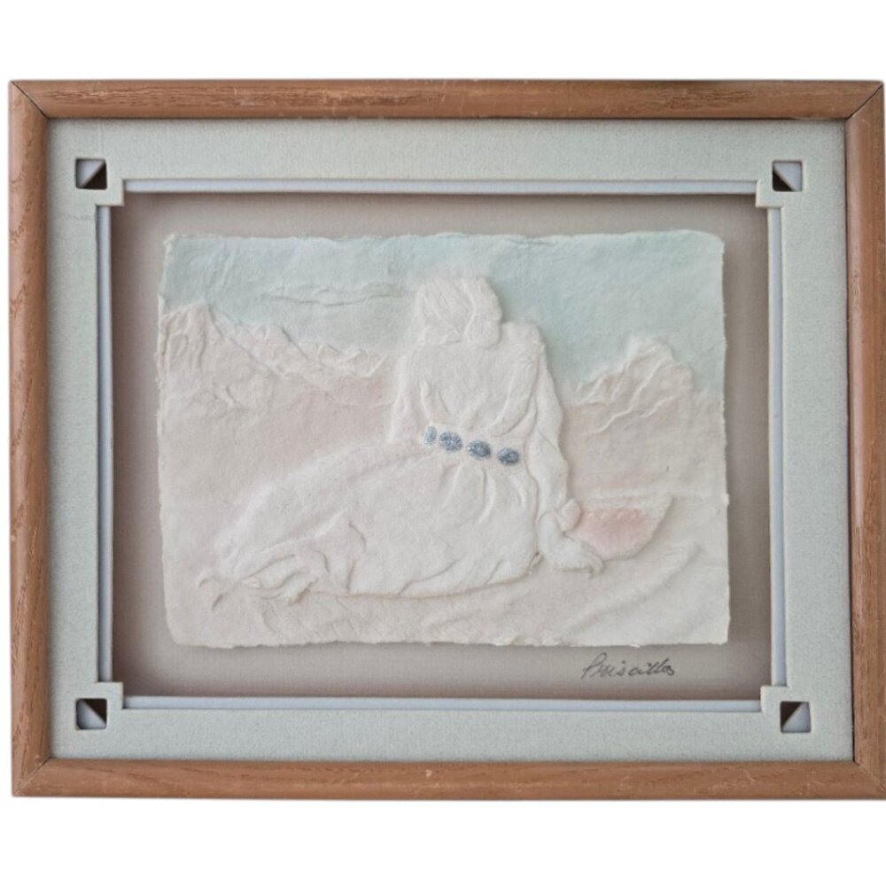 Figi Graphics Priscilla Signed 3D Cast Paper Southwest Framed Wall Art 9x11